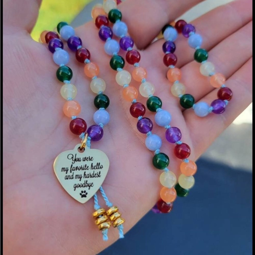 Pet Loss Memorial Mala Necklace